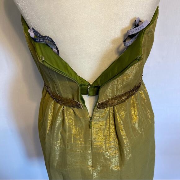 Vera Wang Lavender Label Strapless Shimmery Green Special Occasion Dress Size 8 - Picture 4 of 12